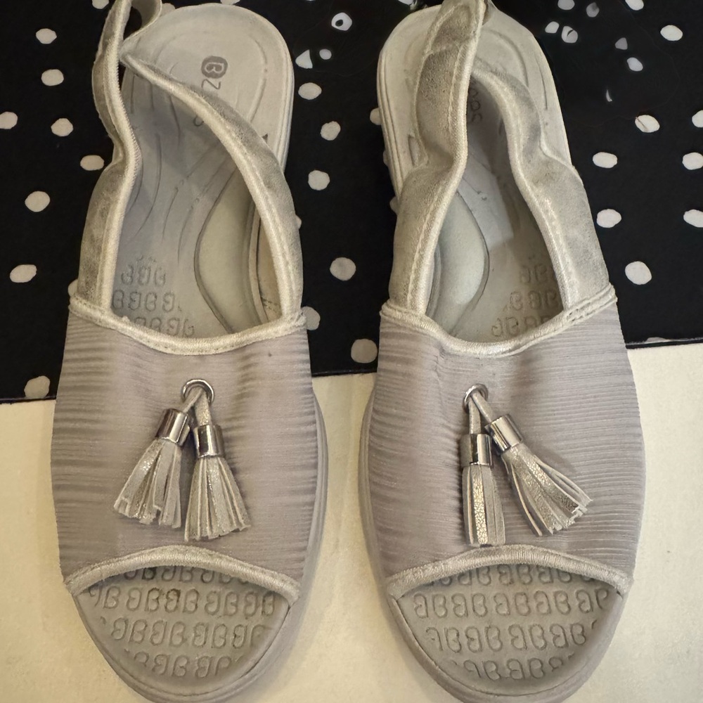 Bzees Women’s Silver Slip ons with Tassels